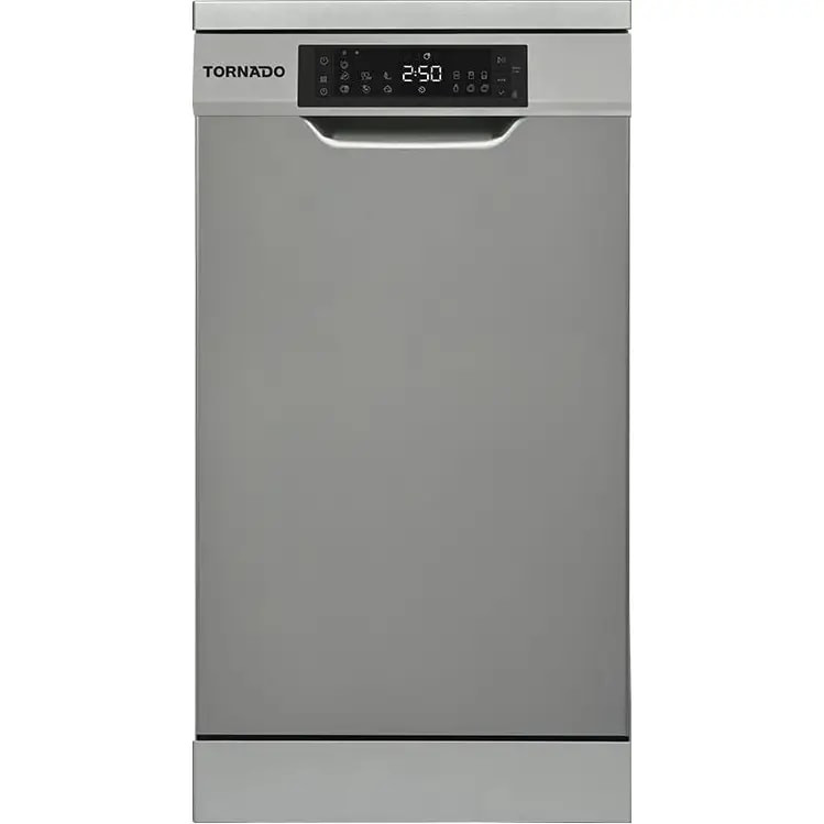 غسالة اطباق تورنيدو، 10 اشخاص 45 سم، ديجيتال 7 برامج، TDV-FN107DDS - فضى داكن