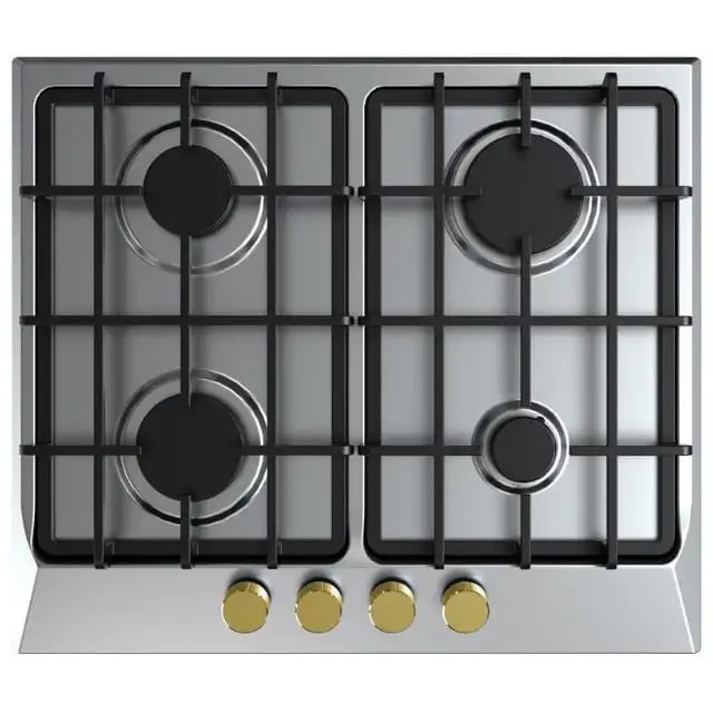 مسطح بيلت ان فريش استانلس، 4 شعلة، 60×60 سم ، HAFR60CMSC1-BR - فضى