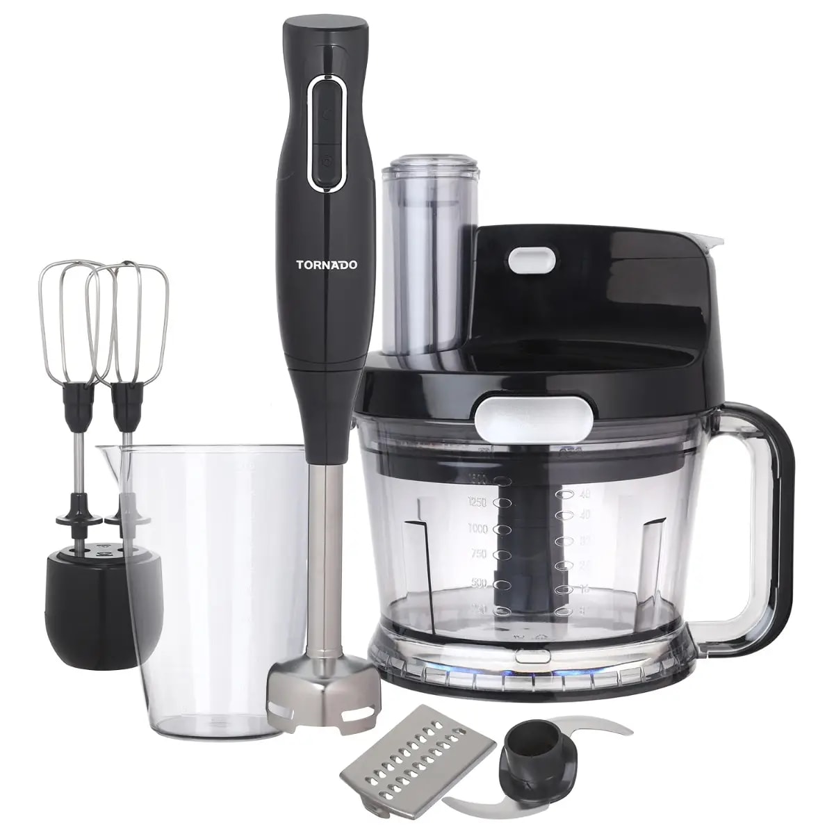 خلاط يدوي تورنيدو 1000 وات محضرة طعام مضرب بيض أسود THB-1000MK