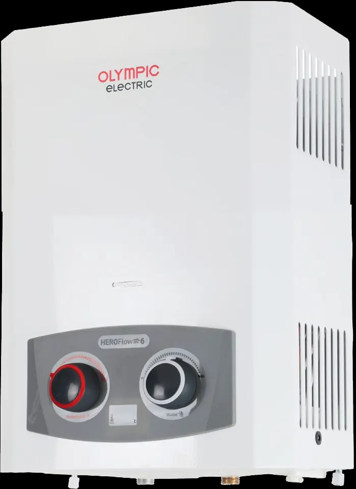 سخان مياة غاز انبوبة هيرو فلو اوليمبيك ، 6 لتر، بدون مدخنة، 945105585 - ابيض رمادي - عرض بديل
