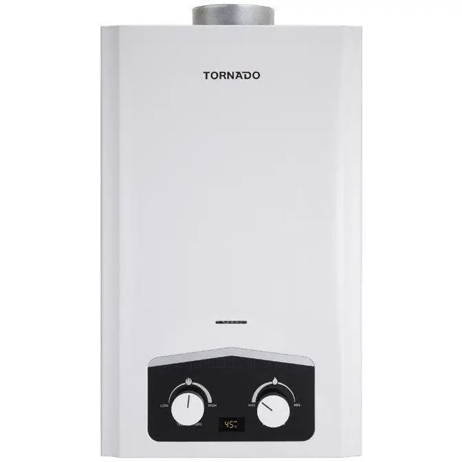 سخان مياه تورنيدو غاز 10 لتر غاز طبيعي أبيض GH-MP10N-A