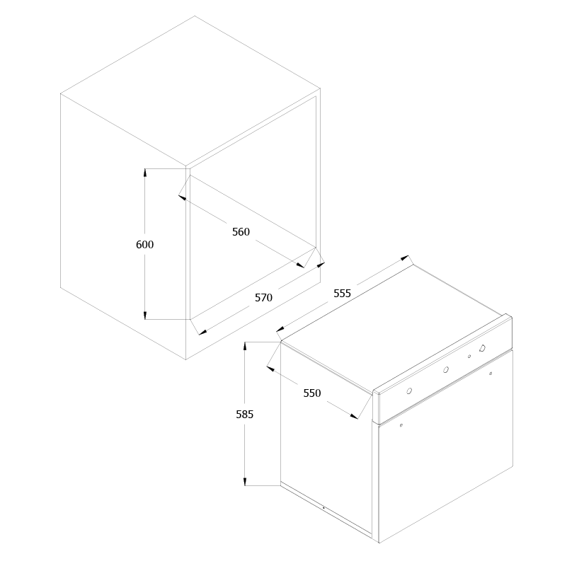 فرن بلت إن فريش 60 سم - مودينا أسود - عرض بديل