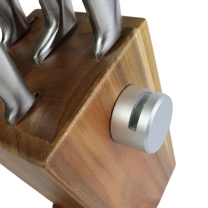  طقم سكينة ستاند خشب + مسن 5 قطع 18050 - عرض بديل