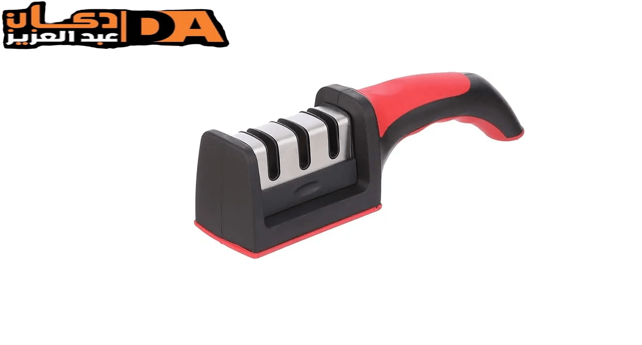 مسن سكاكين معدني - أحمر وأسود 9027