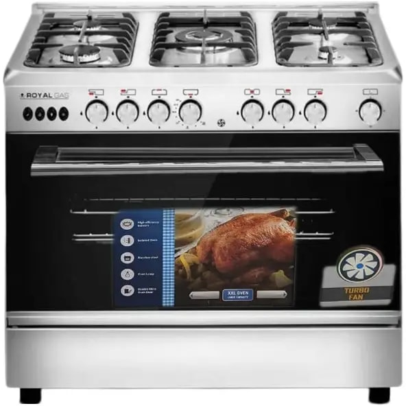 بوتاجاز غاز رويال كريستال كاست، 5 شعلة، 80×60 سم ، 2010224 - فضى اسود