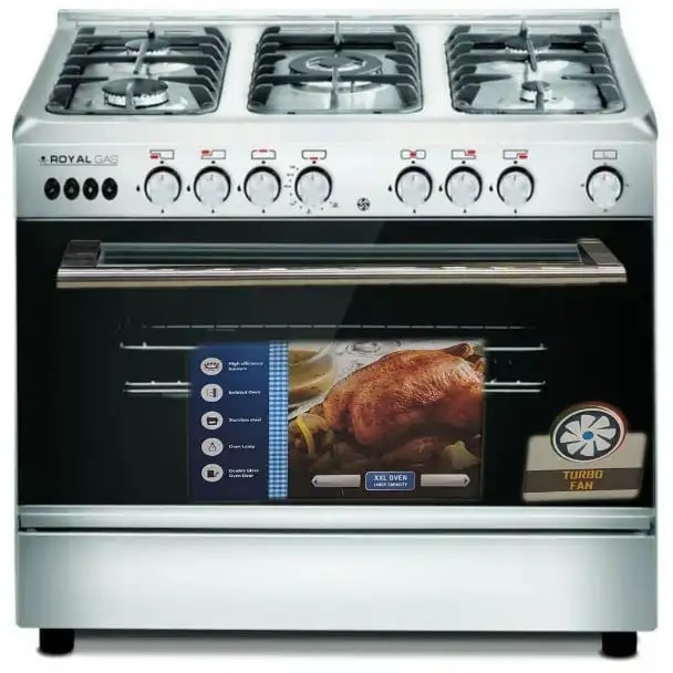 بوتاجاز غاز رويال كريستال كاست، 5 شعلة، 80×60 سم ، 2010224 - فضى اسود - عرض بديل