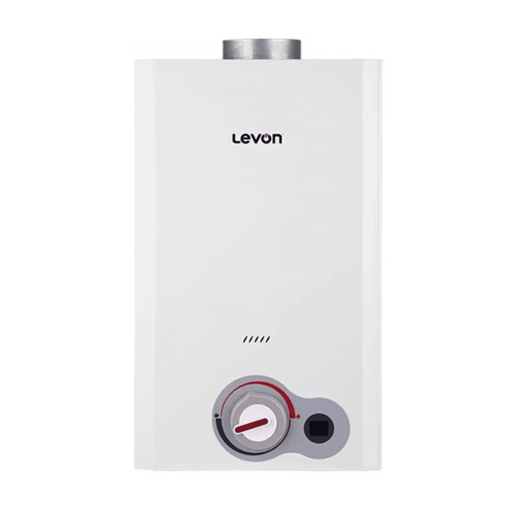 سخان غاز ليفون 10 لتر ديجيتال أبيض بالشاحن-( 6518120 ) F-OXG