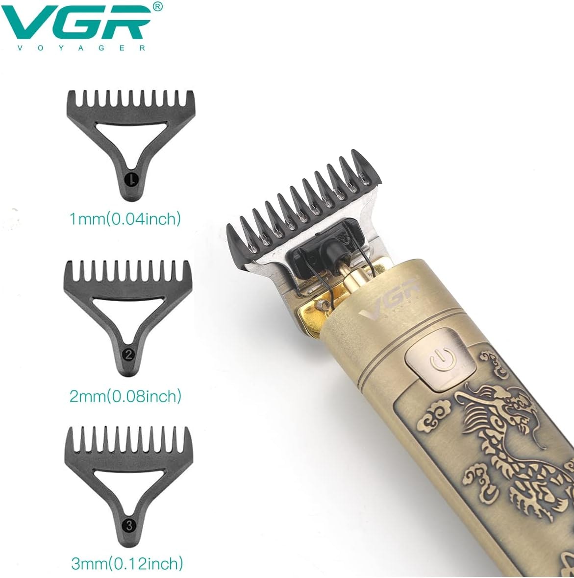 ماكينة حلاقة كهربائية للرجال في جي ار، استخدام جاف، ذهبي، V-076 - عرض بديل