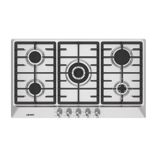 ليفون مسطح غاز بيلت ان 90 سم 5 شعلة حوامل زهر أمان كامل L-1611002